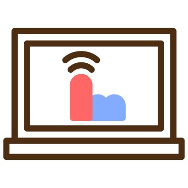 Wi-Fi sembollü bilgisayar monitörü