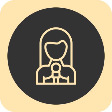 Kadın avatar simgesi soyut bir grupta izole edildi