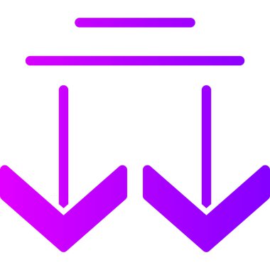 Okun yönünü simgeye indir. biçim mor düz simge sembolü, yuvarlak açılar, beyaz arkaplan.