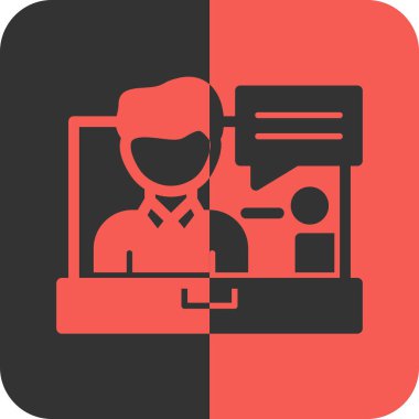 Bilgisayarı olan bir adamın vektör çizimi