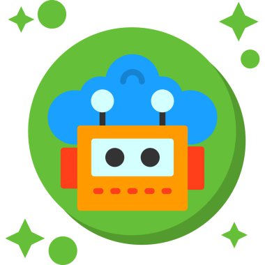 robot. Web simgesi basit illüstrasyon