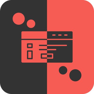 Pencere kutusu bilgisi Kırmızı Ters Ağ simgesi, vektör illüstrasyonu