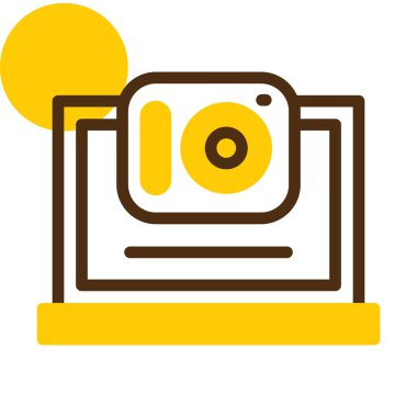 Bir kamera simgesinin vektör illüstrasyonu