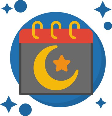Ay simgesi, vektör illüstrasyonlu ramazan kavramı