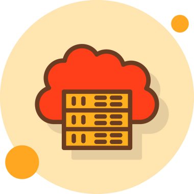 Bulut Hesaplama. Web simgesi basit illüstrasyon