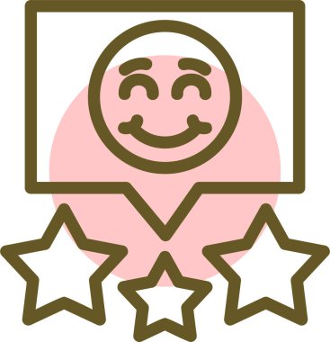 Mutlu yıldız web simgesi, vektör illüstrasyonu