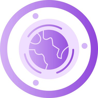 Dünya gezegeni. Web simgesi basit illüstrasyon