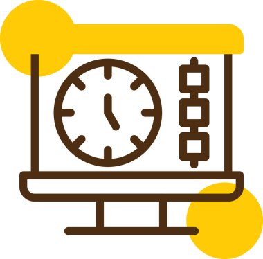 Saat simgesi, vektör illüstrasyonu beyaz arkaplanda izole edildi