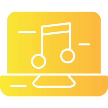 Müzik. Web simgesi basit illüstrasyon