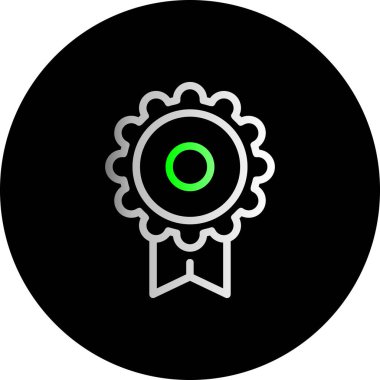 Gri arka plan üzerinde izole trendy düz stil simgesinde madalya