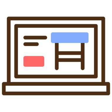 Bilgisayar Simgesi Vektörü. Bilgisayar İşareti Özeti. İzole edilmiş Contour Sembol İllüstrasyonu