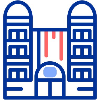 Bina. Web simgesi basit illüstrasyon