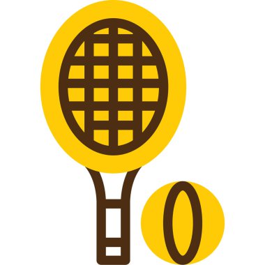 Tenis Sarı Doğrusal Çember Ağ simgesi, vektör illüstrasyonu