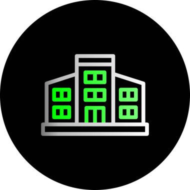 Kütüphane Çift Gradyan Çember Web simgesi, vektör illüstrasyonu