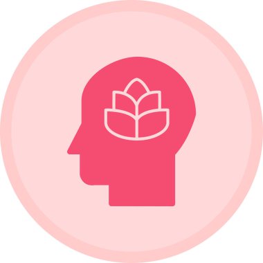 İnsan kafası ikonundaki beyin. vektör illüstrasyonu