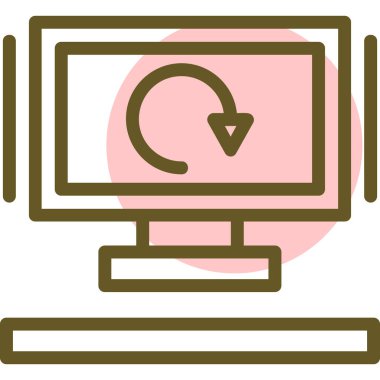 bilgisayar ekranı simgesi, basit vektör illüstrasyonu