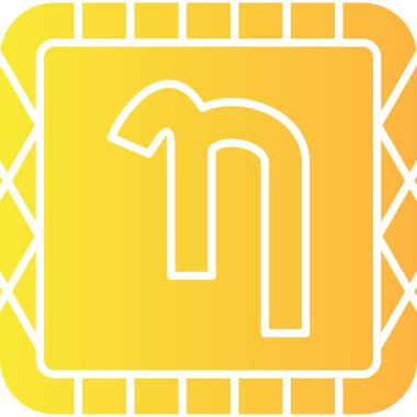 Tek harfli bir simgenin vektör illüstrasyonu