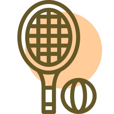Tenis raketi. Web simgesi basit illüstrasyon