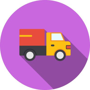 Mini Kamyon Düz Gölge Ağı simgesi, vektör illüstrasyonu