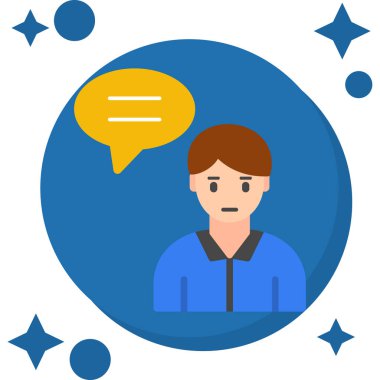 Konuşma balonu ve konuşma balonu vektör çizimi tasarımı ile iş adamı