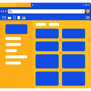 Web tasarım arayüzü, web sitesi düzeni. düz biçim tasarımı