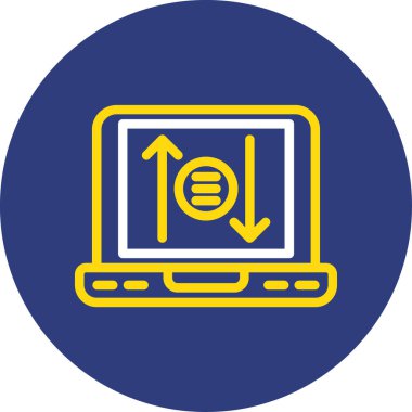 Dizüstü bilgisayar simgesinin vektör çizimi