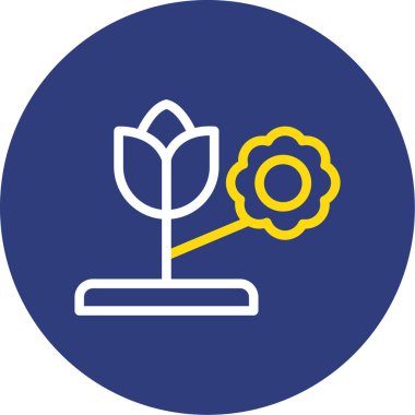 Bir çiçek simgesinin vektör illüstrasyonu