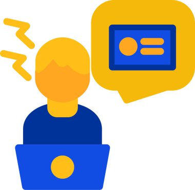 ev simgesinden ana hatlarıyla çalışan adam