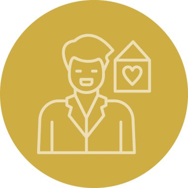 Adam aşk satırı simgesi.