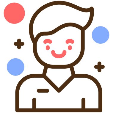 Mutlu insan simgesinin vektör illüstrasyonu