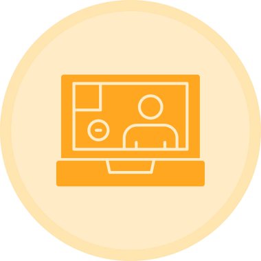 İnsanların vektör simgesi, video çağrısı konsepti