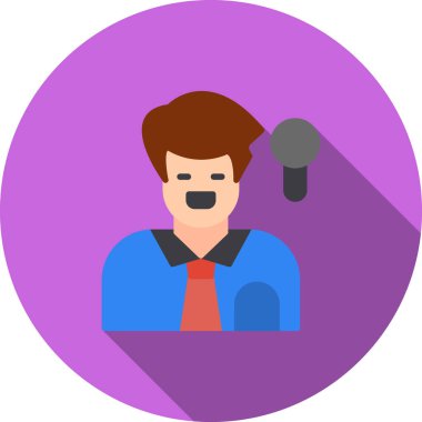 Kulaklıklı bir adamın vektör düzlüğü simgesi