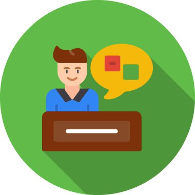 İş adamı düz simgesi, vektör illüstrasyonu