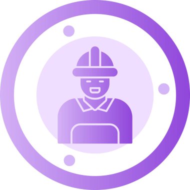 İşçi. Web simgesi basit illüstrasyon