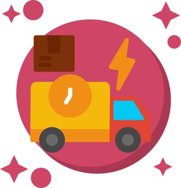 Düz biçimde hızlı dağıtım kamyonu simgesi