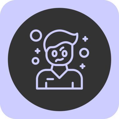 Moda tarzında izole edilmiş arka planda yüz simgesi olan bir adam