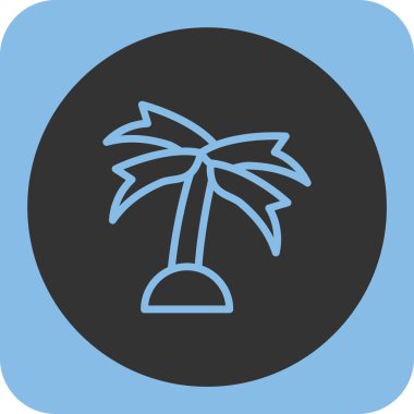 doldurulmuş tropikal palmiye ağacı simgesi - taslak biçimi