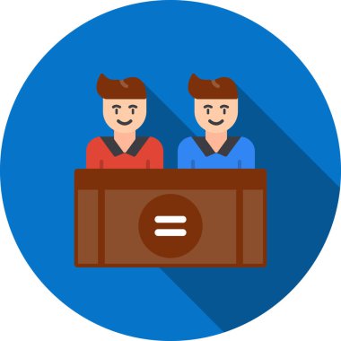 Çağrı Merkezi Altyapı Düz Gölge web simgesi, vektör illüstrasyonu