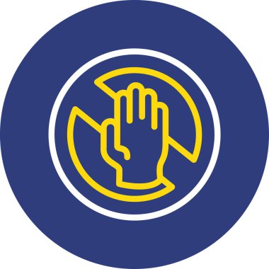 Kalkan ikonlu bir küreyi tutan el. vektör illüstrasyonu