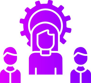 Vites simgesi takmış bir adamla bir kadının vektör çizimi