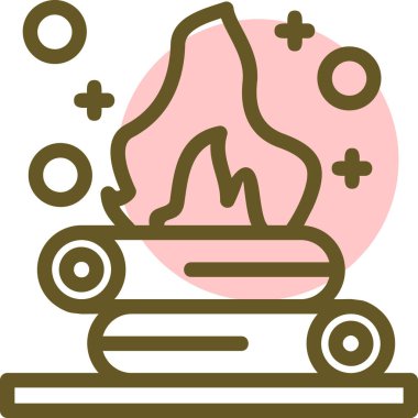 Şömine ikonunun vektör illüstrasyonu