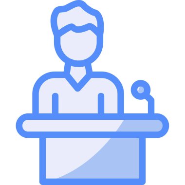 Konuşmacı. Web simgesi basit illüstrasyon