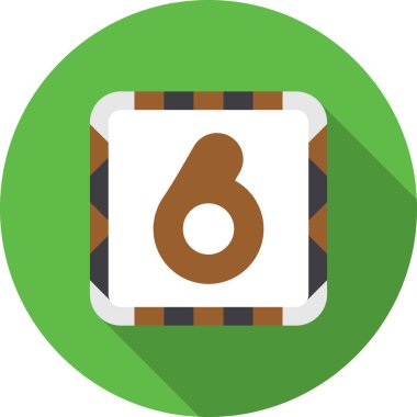 Altı numaralı işaret simgesi düz stil