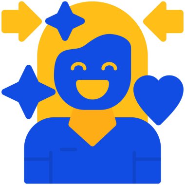 Mutlu adam simgesi, vektör illüstrasyonu