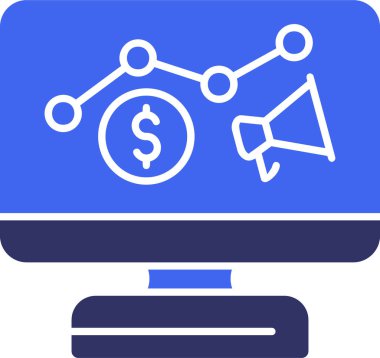 Pazarlama. Web simgesi basit illüstrasyon