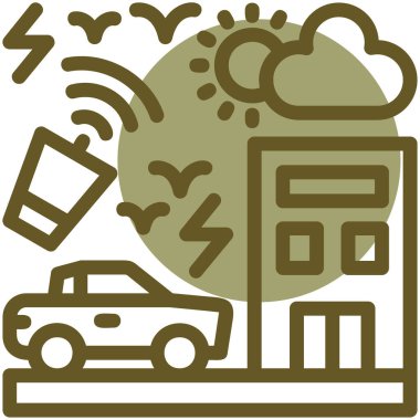 araba şehri ikon vektör illüstrasyonu