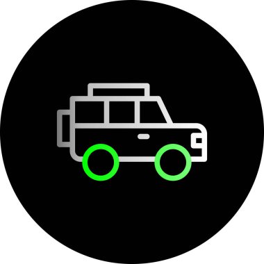 Off-Road Araç Çift Gradyan Çember Web simgesi, vektör illüstrasyonu
