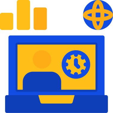 Düz dizaynlı bilgisayar monitörü simgesi