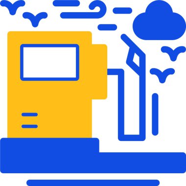 Benzin istasyonu. Basit resimleme