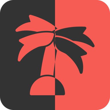 Hindistan cevizi ağacı simgesi, vektör illüstrasyonu